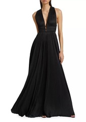 Ulla Johnson Veda Satin Plissé Gown