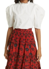 Ulla Johnson Embroidered Cotton Blouse in Pristine at Nordstrom