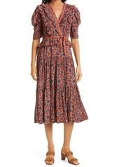 Ulla Johnson Lisette Floral Cotton Midi Dress in Rosewood at Nordstrom