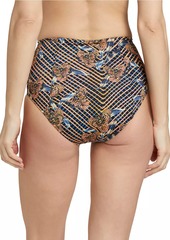 Ulla Johnson Zahara Printed High-Rise Bikini Bottom