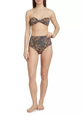 Ulla Johnson Zahara Printed High-Rise Bikini Bottom