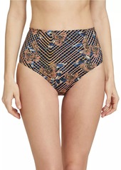 Ulla Johnson Zahara Printed High-Rise Bikini Bottom