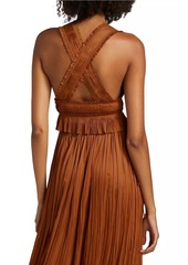 Ulla Johnson Ziva Plissé Satin Sleeveless Top