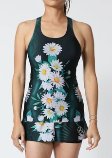 Ultracor Get It Fast Game Womens Daisy Bloom Bonded Tennis Tank Top In Thyme