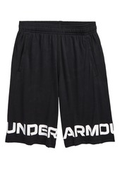 Under Armour Kids' Renegade Performance Athletic Shorts in Black //White at Nordstrom