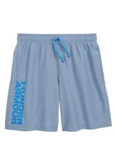 Under Armour Kids' Woven Wordmark Performance Athletic Shorts in Washedbluebluecircuit at Nordstrom
