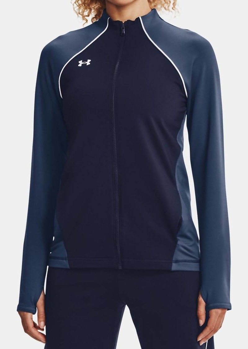 Under Armour Layer Up Full Zip Jacket In Midnight Navy/white