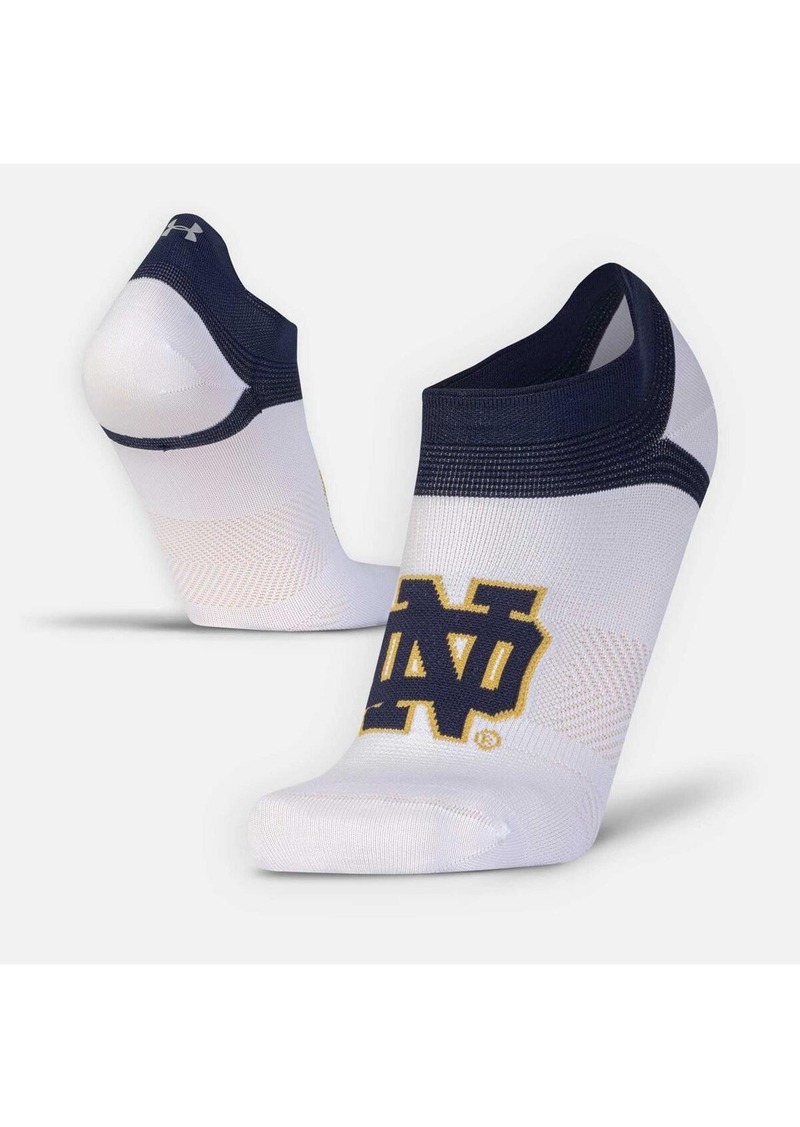 Men's and Women's Under Armour Notre Dame Fighting Irish Run Performance No Show Tab Socks - White