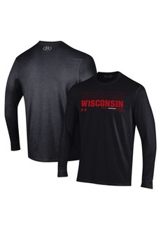 Men's Under Armour Black Wisconsin Badgers Sideline Long Sleeve T-Shirt at Nordstrom