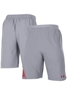Men's Under Armour Gray Wisconsin Badgers 2021 Sideline Woven Shorts - Gray
