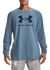 Under Armour Men's UA Sportstyle Long Sleeve Logo Graphic Tee in Washed Blue /Academy at Nordstrom