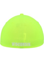 Men's Under Armour Neon Green Wisconsin Badgers Signal Call Performance Flex Hat - Neon Green