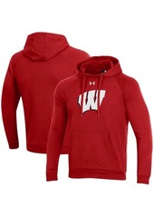 Men's Under Armour Red Wisconsin Badgers Primary School Logo All Day Raglan Pullover Hoodie at Nordstrom