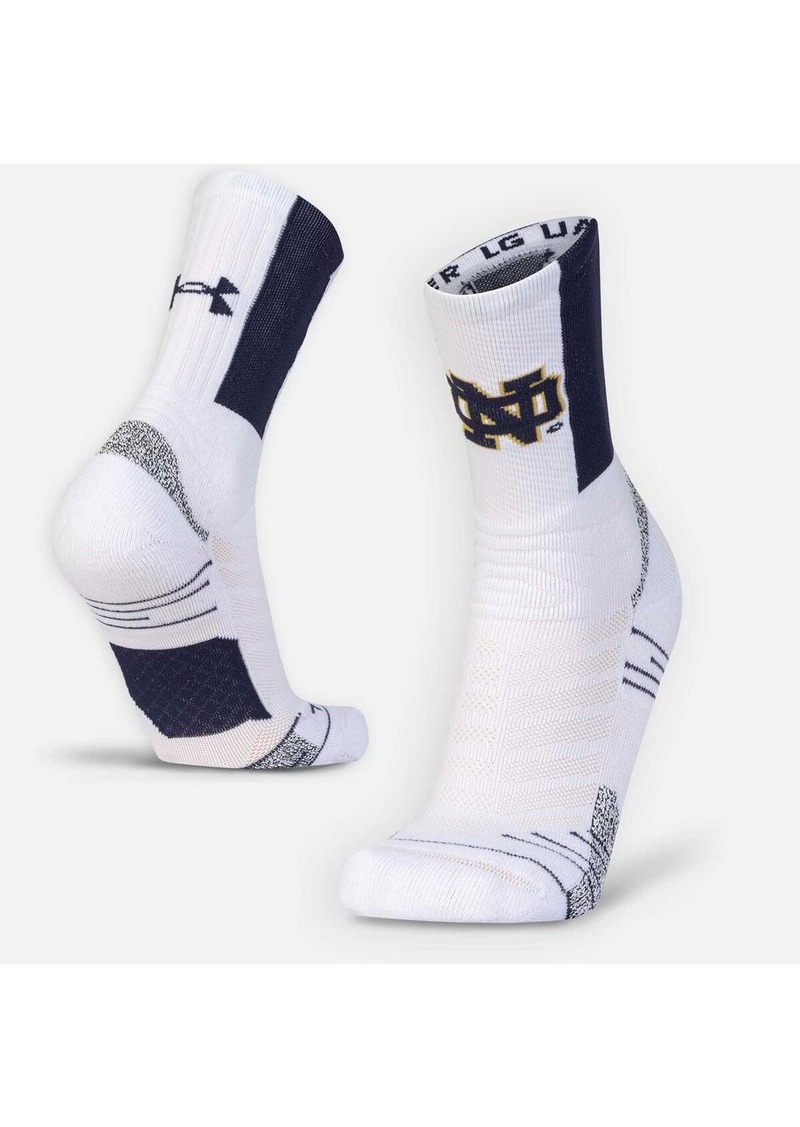 Men's Under Armour White Notre Dame Fighting Irish Playmaker Crew Socks - White