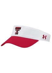 Men's Under Armour White Texas Tech Red Raiders Logo Performance Adjustable Visor - White