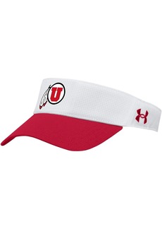 Men's Under Armour White Utah Utes Logo Performance Adjustable Visor - White