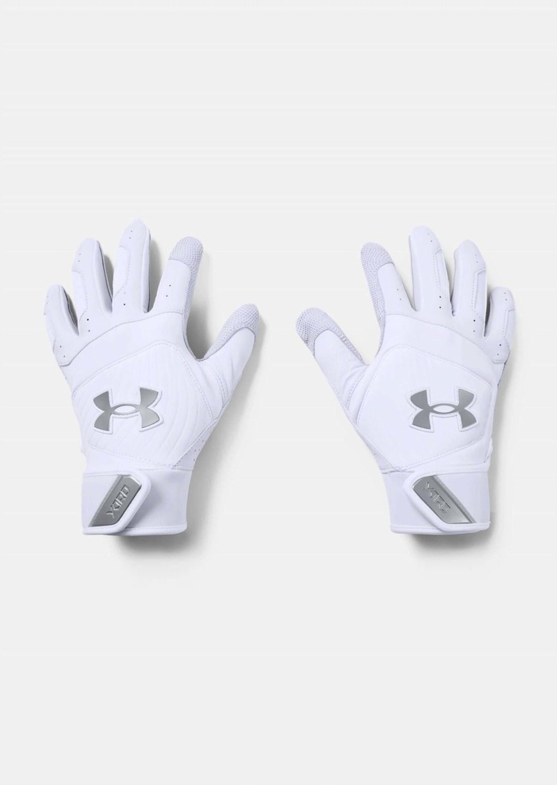 Under Armour Men's Yard Batting Gloves In White/white/steel