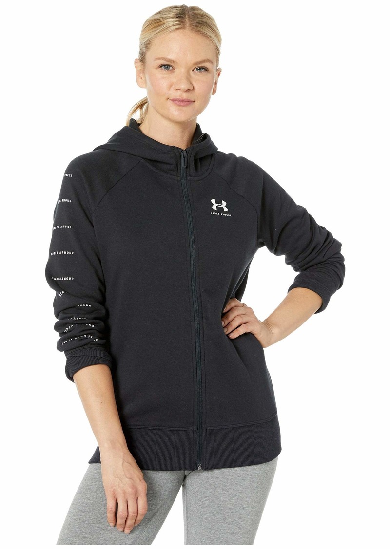 women's ua rival fleece sportstyle lc sleeve graphic full zip