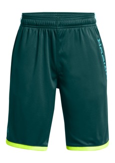 Under Armour Big Boys Stunt 3.0 Printed Shorts - Hydro Teal / High-vis Yellow / Circuit T
