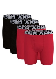 Under Armour Kids' 4-Pack Boxer Briefs Set in Red at Nordstrom