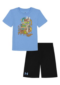 Under Armour Kids' Bait Shop Core T-Shirt & Shorts Set in Carolina Blue at Nordstrom Rack