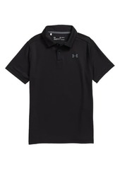 Under Armour Kids' HeatGear® Performance Polo in Black /Gray at Nordstrom