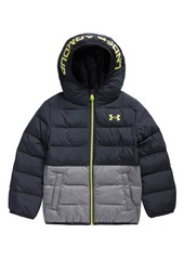 Under Armour Kids' Pronto Colorblock Puffer Jacket in Black at Nordstrom