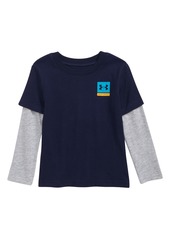 Under Armour Kids' UA Core Scenic Layered Long Sleeve Graphic Tee in Midnight Navy at Nordstrom