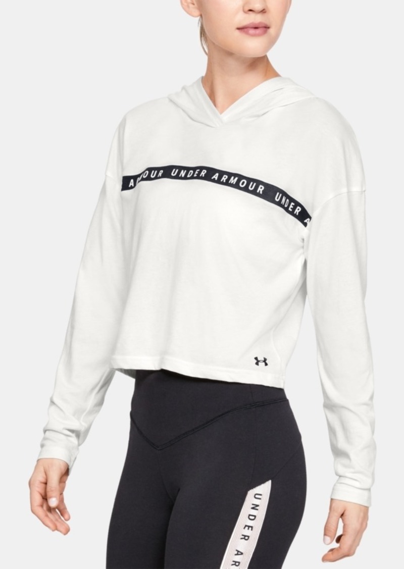 Under Armour Logo Taped Cropped Hoodie