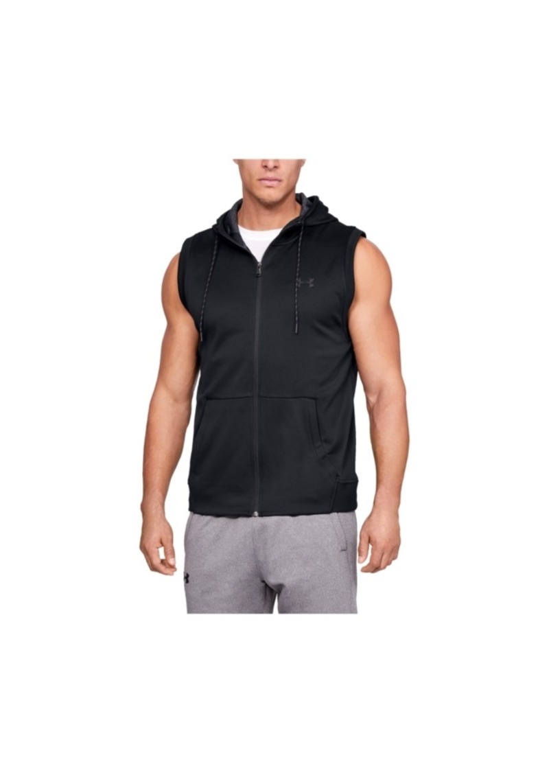 sleeveless full zip hoodie