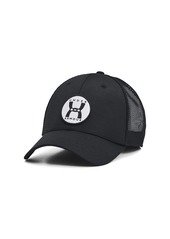 Under Armour Men's Blitzing Trucker Hat (001) Black/Black/White  Fits Most