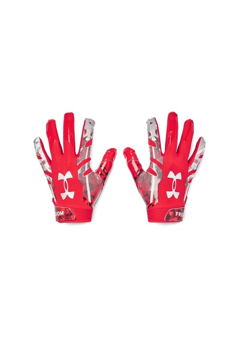 Under Armour Men's F8 Novelty Football Gloves (601) Red/Royal/Metallic Silver