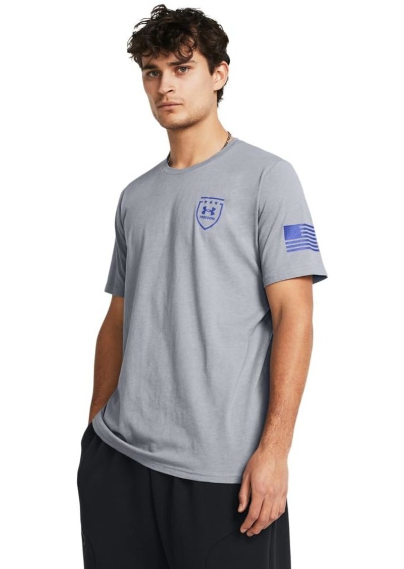 Under Armour Men's Freedom Graphic Short Sleeve T-Shirt (035) Steel Medium Heather/Team Royal/Eagle