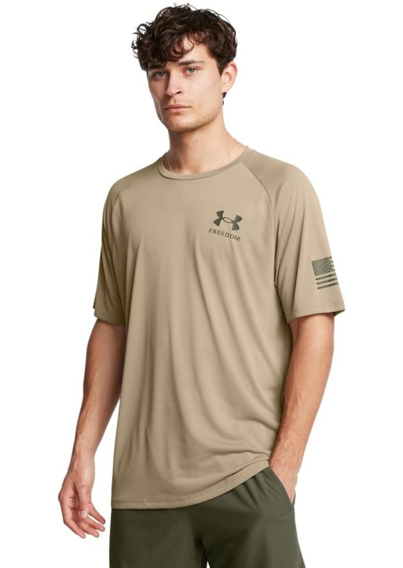 Under Armour Men's Freedom Tech Short Sleeve T-Shirt (499) Federal Tan / / Marine OD Green