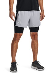 Under Armour Mens Launch Run 5-inch 2-in-1 Shorts (011) Mod Gray/Black/Reflective
