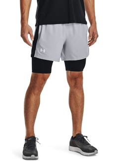Under Armour Mens Launch Run 5-inch 2-in-1 Shorts (011) Mod Gray/Black/Reflective