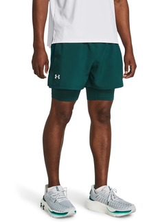 Under Armour Men's Launch Run 5-inch 2-in-1 Shorts (449) Hydro Teal/Circuit Teal/Reflective