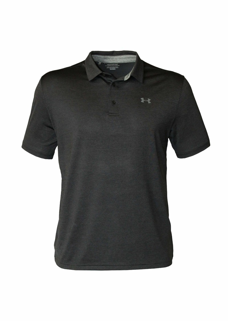 Under Armour Men's Play Off Heather Polo Shirt HeatGear Top 1351131 (Black M)