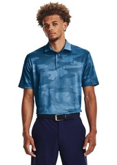 Under Armour Mens Playoff 2.0 Short Sleeve Jacquard Polo (466) Cosmic Blue/Blizzard/Cosmic Blue