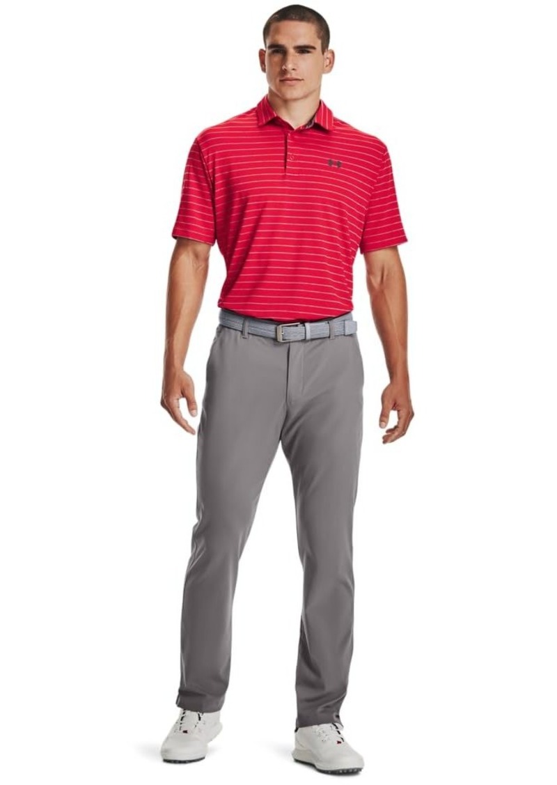 Under Armour Men's Playoff Polo Tour Striped (600) Red/Steel/Pitch Gray