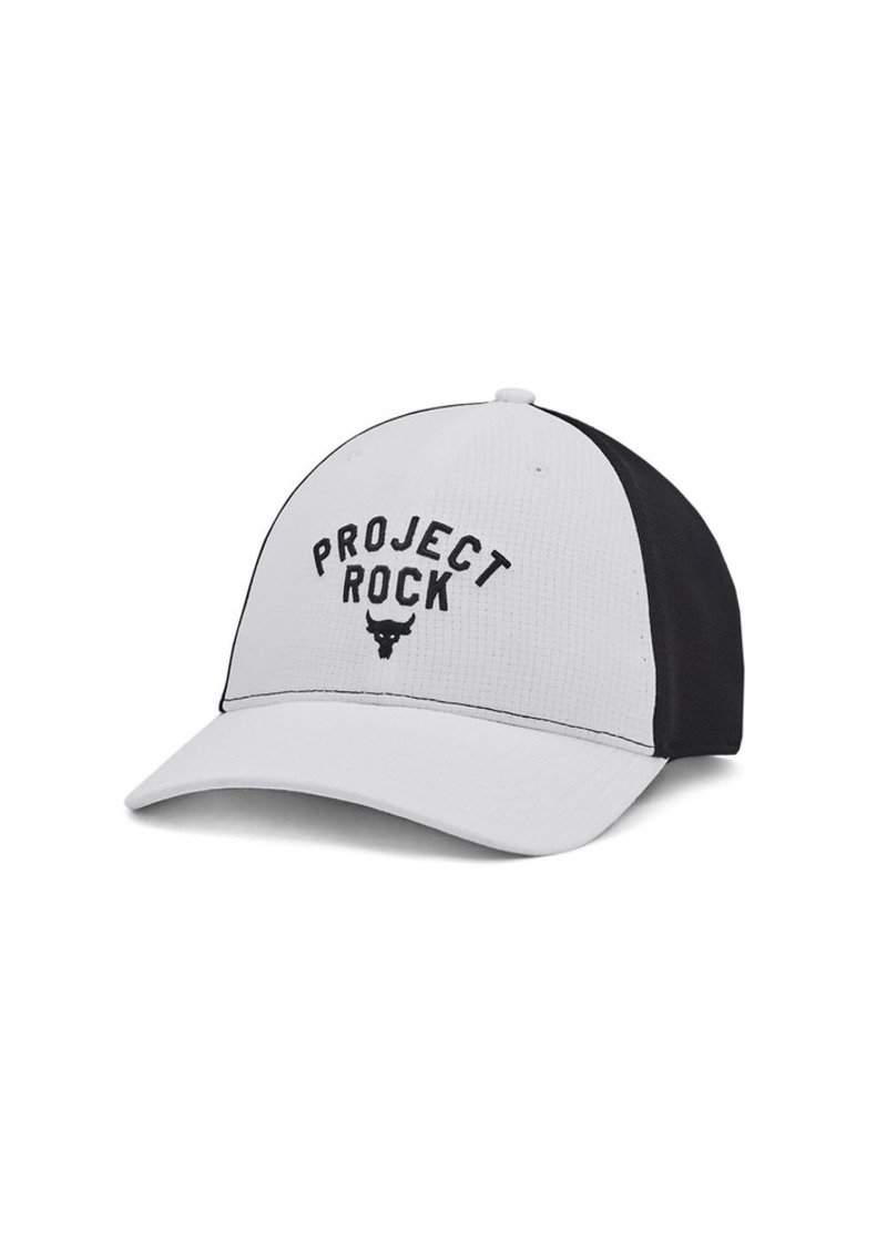 Under Armour Men's Project Rock Trucker Hat (100) White/Black/Black  Fits Most