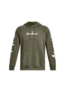 Under Armour mens Rival Fleece Graphic Hoodie (390) Marine OD Green / / White