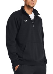 Under Armour Men's Rival Fleece Quarter-Zip Pullover - Black /Wht