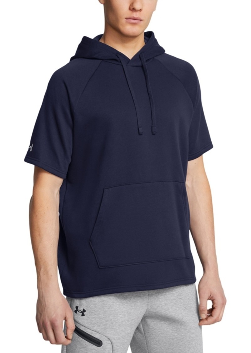 Under Armour Men's Rival Regular-Fit Fleece Hooded T-Shirt - Black /Wht