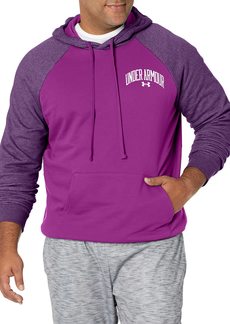 Under Armour Mens Rival Wordmark Colorblock Hoodie (514) Rivalry/Rivalry Light Heather/Onyx White