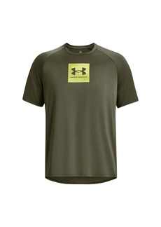 Under Armour Mens Tech Print Fill Short Sleeve (390) Marine OD Green / / Speed Green