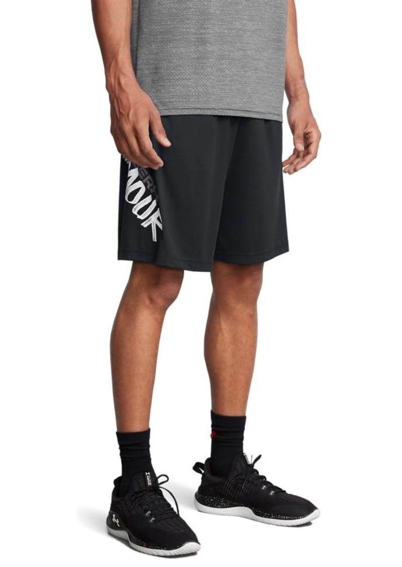 Under Armour Men's Tech Wordmark Shorts (002) Black/Castlerock/White