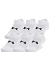 Under Armour Men's Training Cotton 6-Pk. Moisture-Wicking No-Show Socks - Black