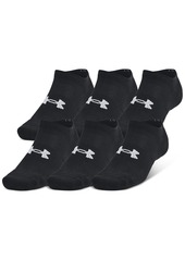 Under Armour Men's Training Cotton 6-Pk. Moisture-Wicking No-Show Socks - Black