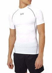 Under Armour Men's UA HeatGear Armour Short Sleeve Compression Shirt MD White
